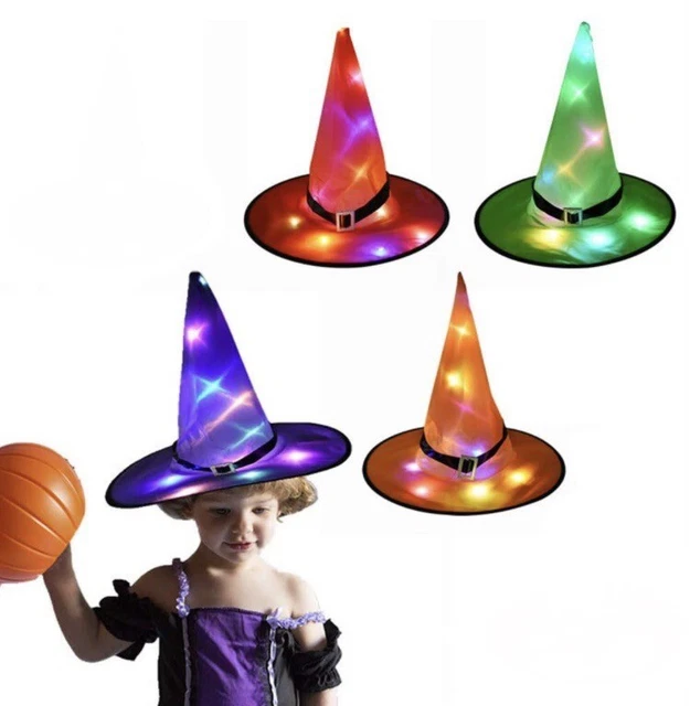 8 PCS SET Halloween Witch Hats Glowing LED Light Home Decoration £15.74