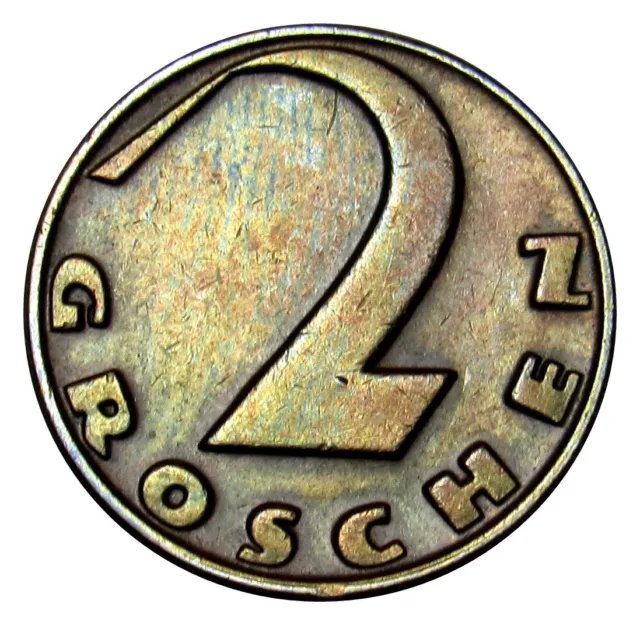 Austria 2 Groschen coin 1935 KM#2837 key date