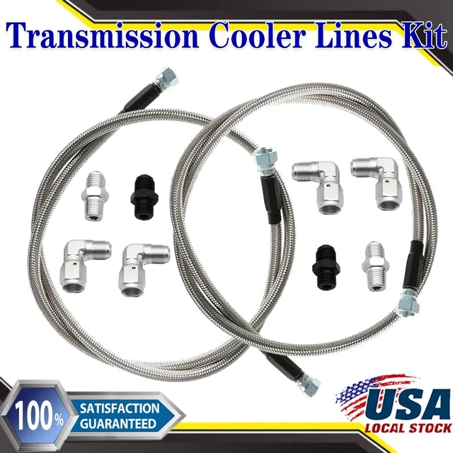 NEW TRANSMISSION COOLER Lines Kit 6AN Hose Line Kit Fit GM 4L60E 4L65E
