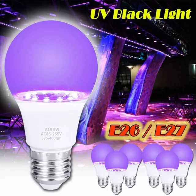 E26 E27 Lumière noire au néon Lumière noire Lumières Led Ampoule UV