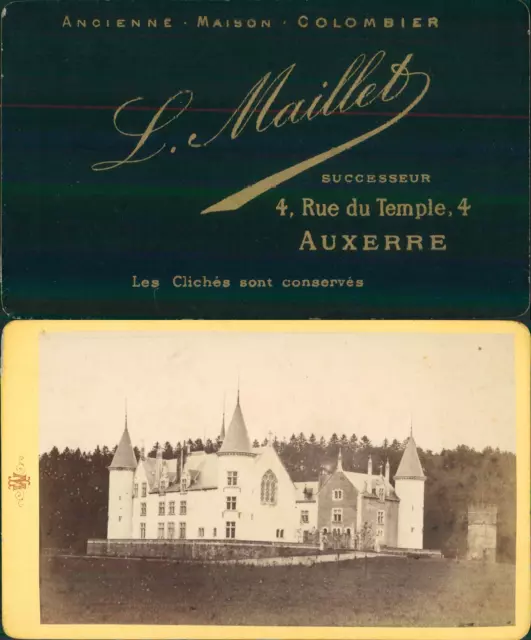 L. Maillet, France, Auxerre, château à identifier Vintage CDV albumen carte de v