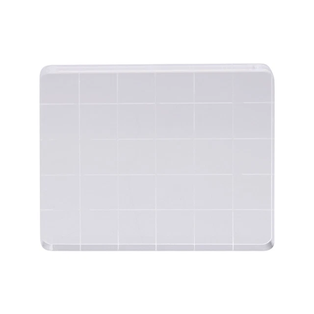 Acrylic Stamp Block Clear Stamping Tool Set with Grid Line Craft (5x6cm)