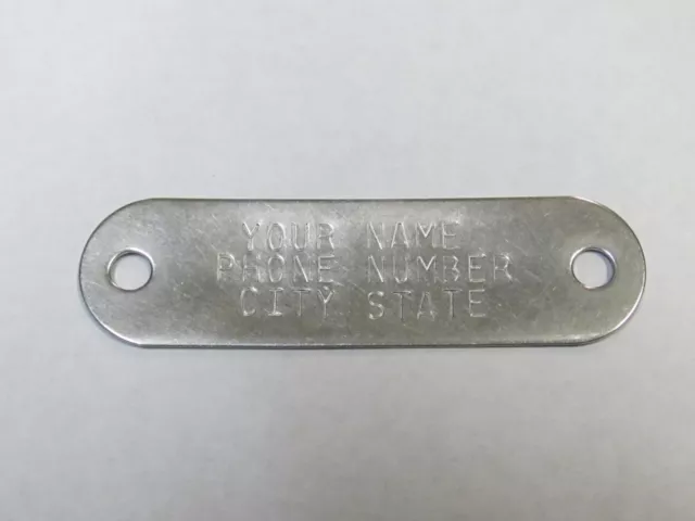 Stainless Steel Tag Name Plate For Dog Collar With Rivets & "S" Hooks Pet Id