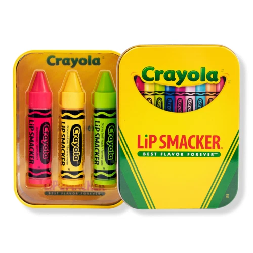 Lip Smacker Crayola Crayon Flavored Lip Balm with Tin can Trio 3-pc Pack
