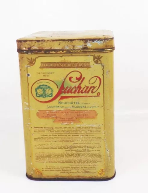 Alte große Blechdose Suchard Cacao um 1900 Kakaodose 2