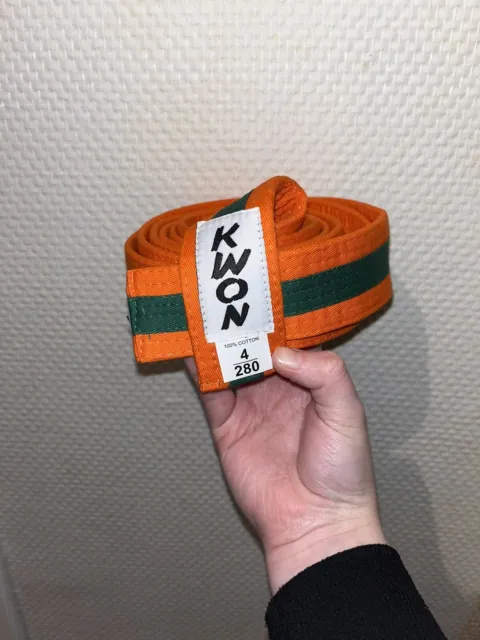Kwon Gürtel Judo orange-grün 280cm