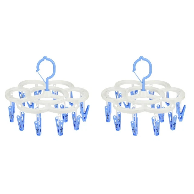 2 pz appendiabiti antivento a goccia vestiti appendiabiti portabiancheria (blu)
