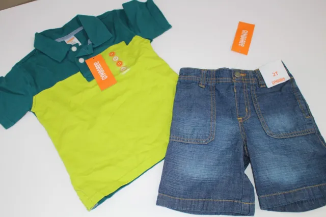 Gymboree Safari Ranger  Boys Denim Shorts Shirt Top Polo Size 2T NWT