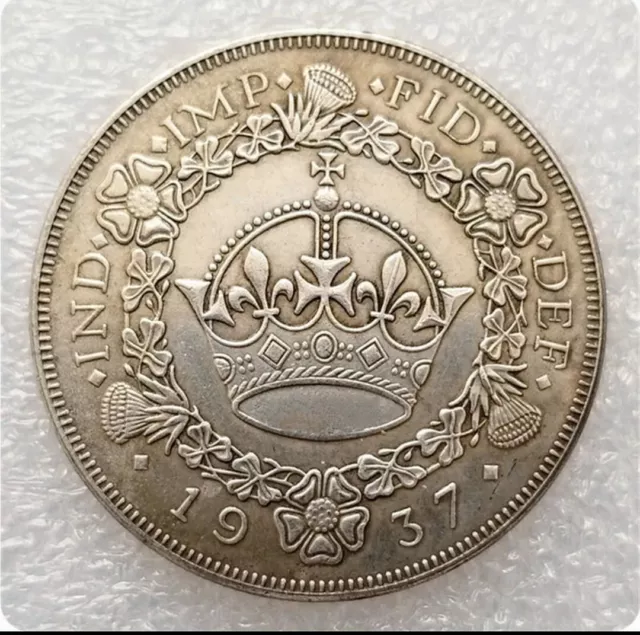 King Edward Viii 1937 Wreath Silver Crown Coin Great Britain United Kingdom