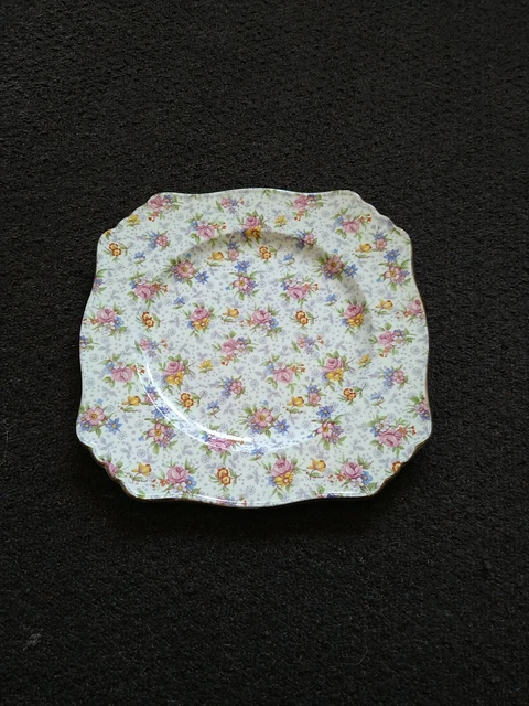 royal winton Eleanor Chintz Square Plate Diameter 22.5 Grimwades Perfect