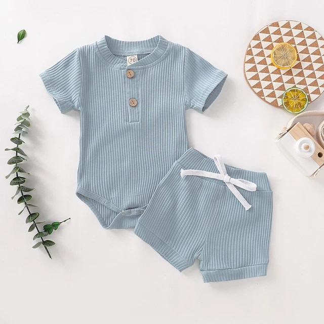 Tuta pantaloncini pantaloni abiti estivi neonato bambina 2