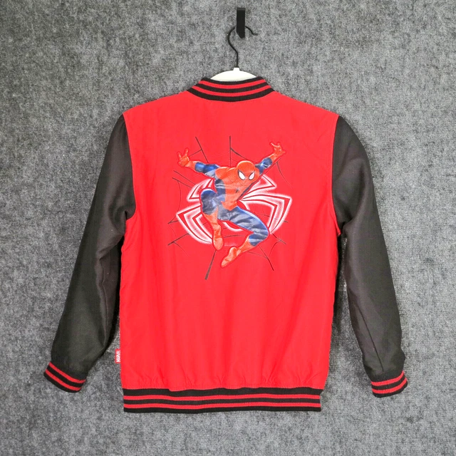 Spiderman Disney Jacket Boys size 10 Long Sleeve Red Lined Full Zip