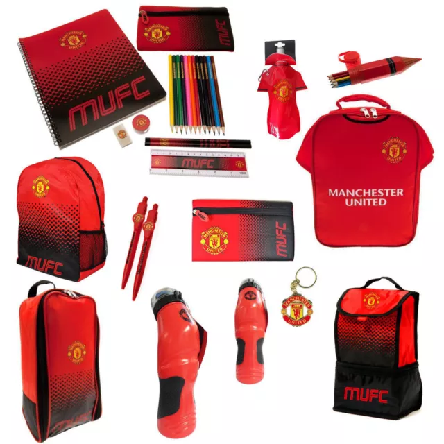 Manchester United FC Back To School Gym Backpack Boot Bag Bottle for Boy & Girl