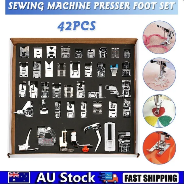 42PCS Sewing Machine Presser Foot Feet Tool Kit Set For Brother Singer Domestic