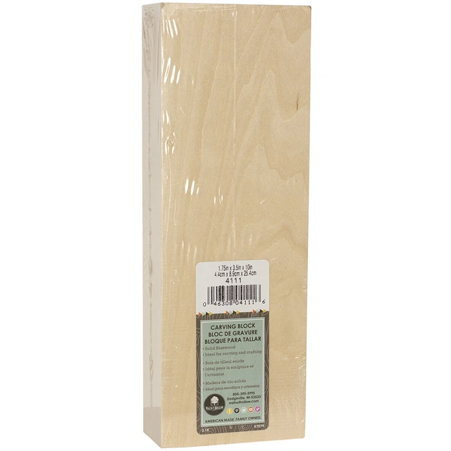 Bloque de tallado de madera baja-1,75""X3,5""X10"" -4111