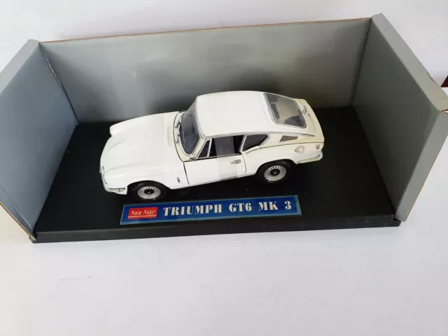Sun Star Triumph Gt6 Mk 3 1/18 In White # 1057 Boxed