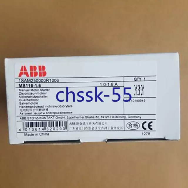 ABB MS116-1.6 - 1SAM250000R1006 - Manual Motor Starter