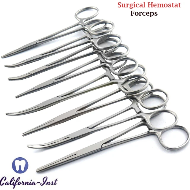 MEDSPO Surgical Hemostatic Artery Forceps – Kelly Mosquito Pean Locking Pliers, Stainless Steel, CE