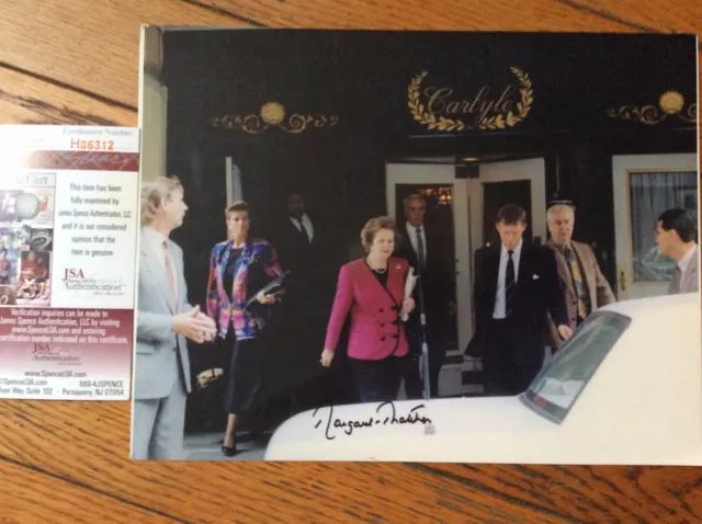 Margaret Thatcher Signed 8X10 Guaranteed Authentic Fab Coa Caryle Hotel