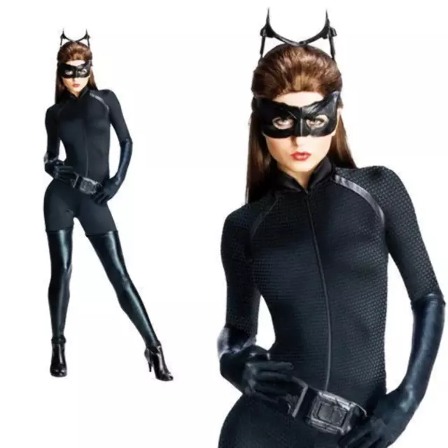 DONNA CATWOMAN COSTUME Batman Dark Knight Halloween Supereroe EUR
