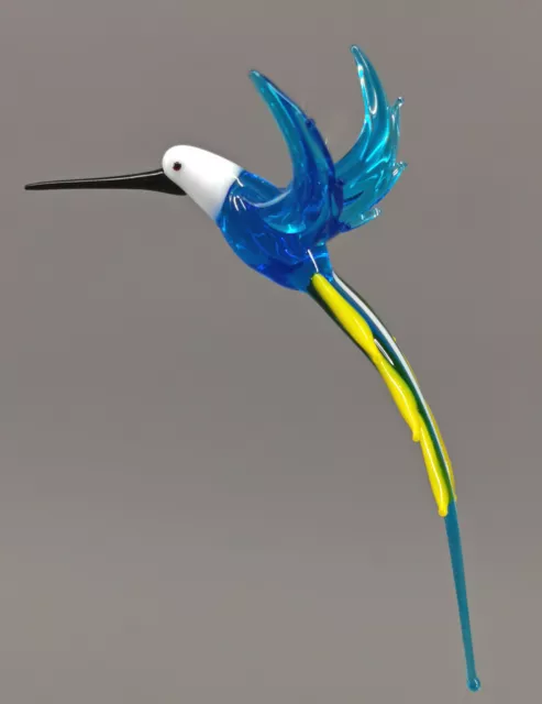 9912158-x Vetro Figura Kolibri Colorato che Vola per Blocco 5x9cm Soffiato Bocca