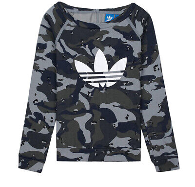 BNWT Adidas Orginals J C Crew Fleece Sweater Pullover Age 4 5 Oversized Neck
