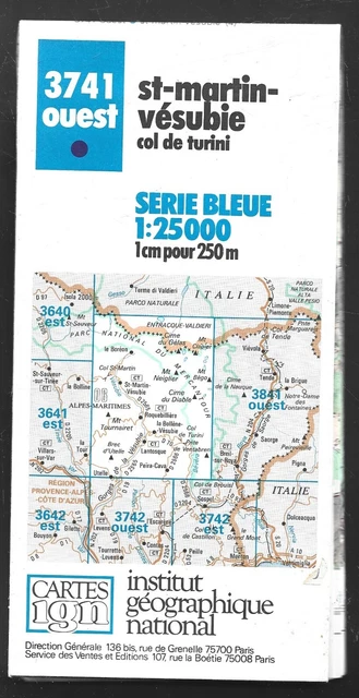 CARTE IGN SERIE BLEUE . 2536 OUEST . CHAUDES AIGUES . GORGES DE LA