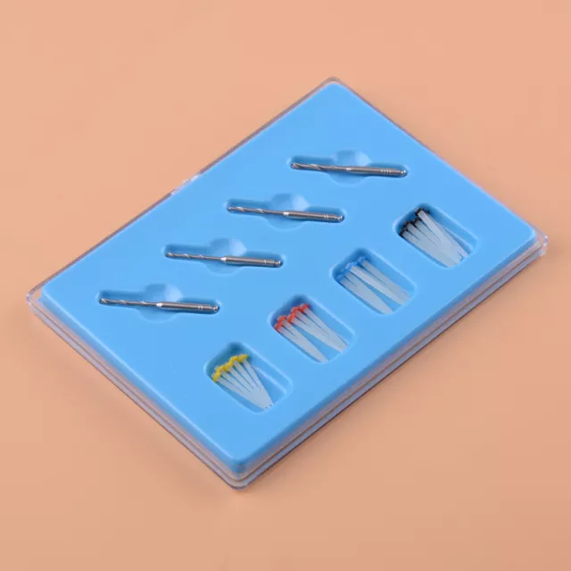 Dental Fiber Set Discolor 20 pcs Fiber Post + 4 Drills Quartz Screw Thread su