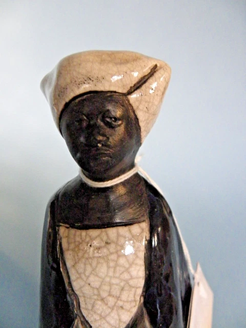 Raku Crazy Clay Studio handgefertigte Damenfigur so. Africa Gerhard de Beer 9" Neu 2