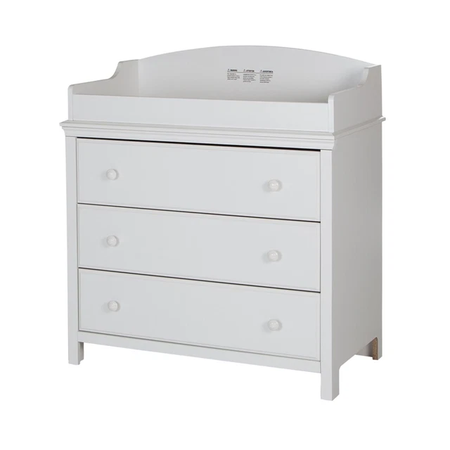 South Shore Cotton Candy Changing Table with Drawers, Pure White