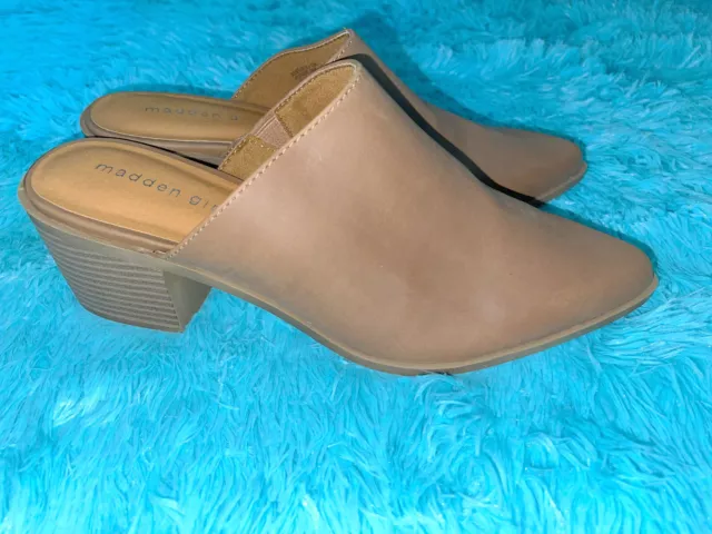 Madden Girl Sandals Womens Slip On Heels Mule Brown Size 8.5