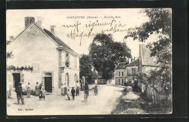 CPA Connantre, Grande Rue, vue de la rue