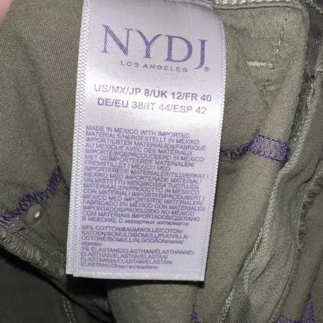 NYDJ Green Dayla Wide Cuff Capri Jeans Womens Size 8 NEW 3