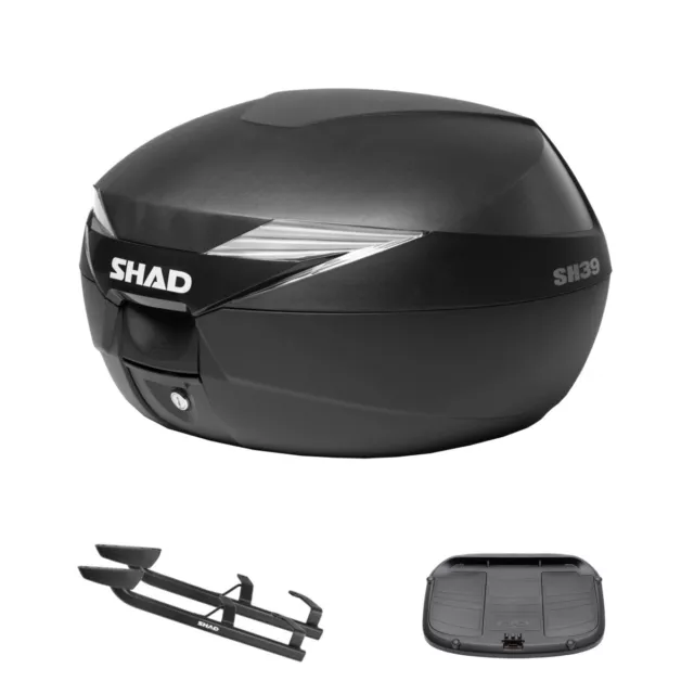 Set SHAD Top Case SH39 Schwarz + Dachträger Daelim 125 S3 Fi 2011-2016