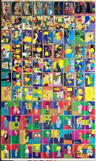 1996 The Simpsons Down Under Base Trading Card Set 100 Cards Tempo