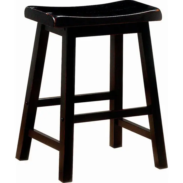 Durant Wooden Counter Height Stools Black (Set Of 2)