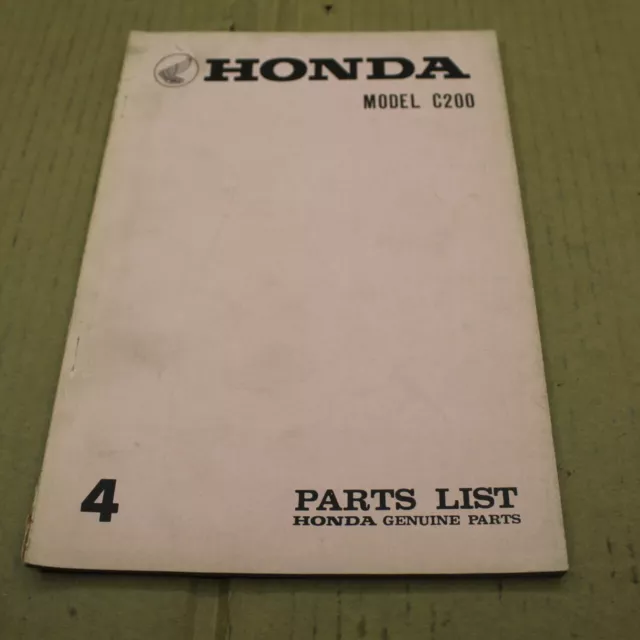 Parts List Honda C 200 1963-1972 Catalogue Pieces Detachees Listing En Anglais