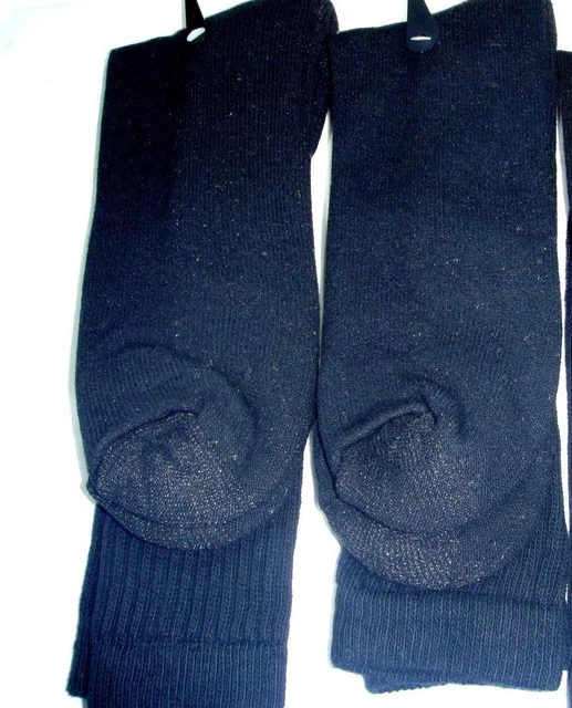 2 Pairs Men US Army Military Issue Anti-Fungal USA Made Boot Socks BLACK 10-13