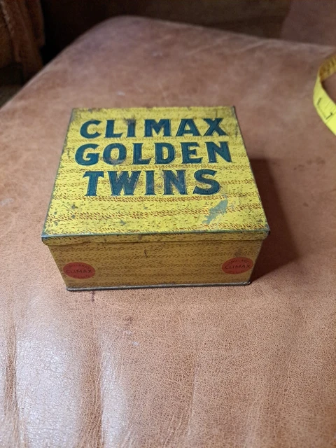 climax golden twins tobacco CLIMAX GOLDEN TWINS tobacco tin , Square Tin~4