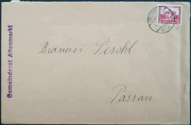 DR Weimar 15Pf Brandenburger Tor auf größerem Brief ,Mi.Nr.:451
