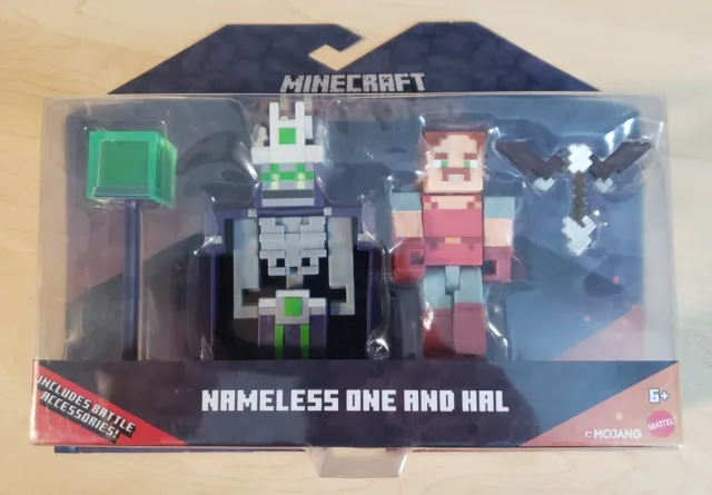 Minecraft Dungeons NAMELESS ONE AND HAL Figures Battle Accessories Mojang  NEW