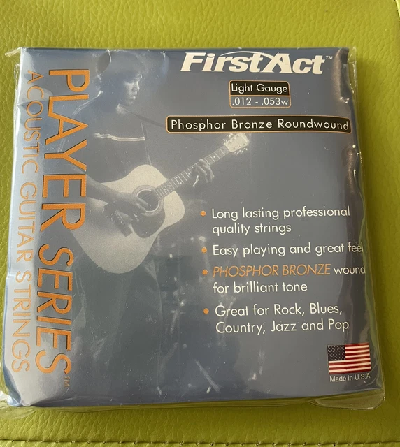 First Act Light Gauge Guitar Strings Made USA Players Series Acoustic New