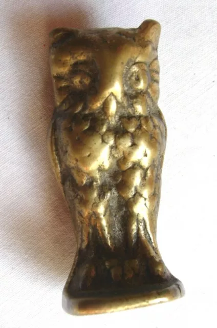 Vintage brass wise owl small (2" tall). Nice heavy ornament