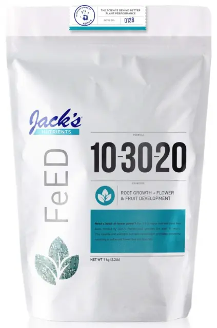 Jacks Nutrients (#79061) Bloom Fertilizer 10-30-20, 2.2lbs
