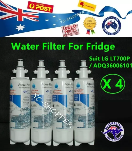 4 X Fridge Filter Premium Compatible LG LT700P ADQ36006101 ADQ36006101-S 2