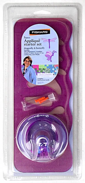 Fiskars Aplique Starter Set Nuevo en Caja Kit de 5 Piezas Libélula Mariposa Estera Hojas