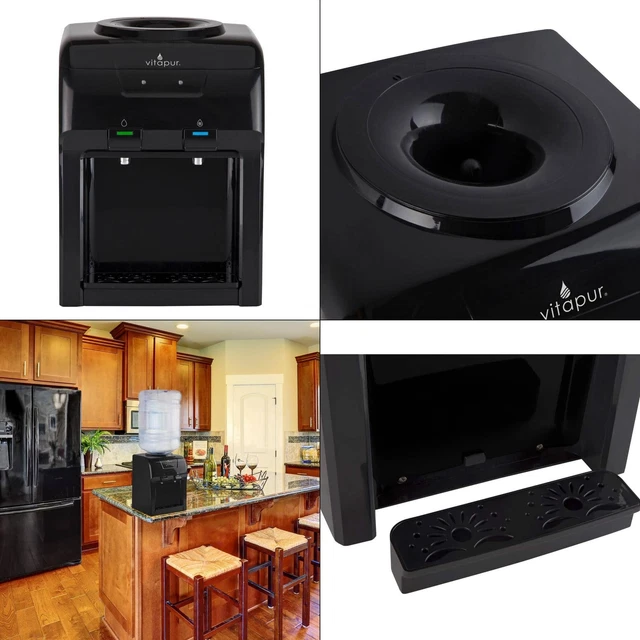 3-5 Gal. Cold/room Temperature Countertop Water Cooler Dispenser In Black |