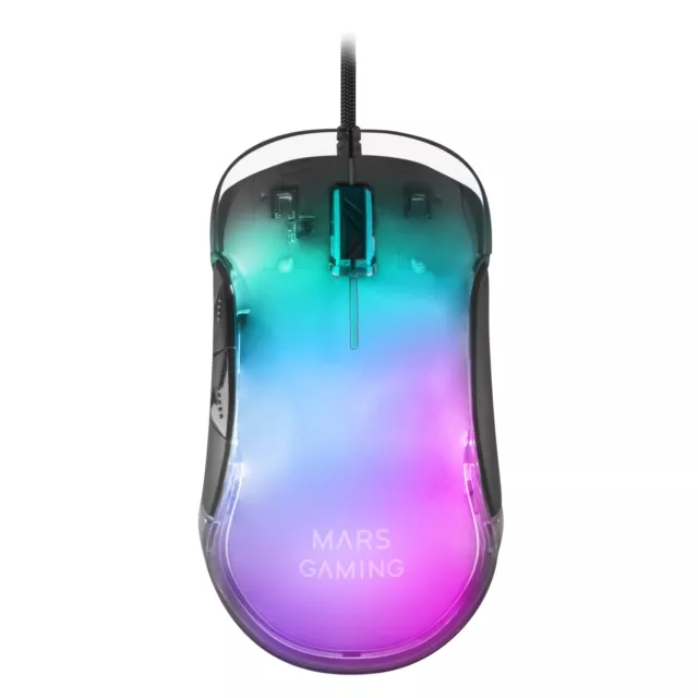 MARSGAMING MMGLOW, RGB Chroma-Glow Gaming Mouse, Mirror Finish, Ultra-Lightweigh