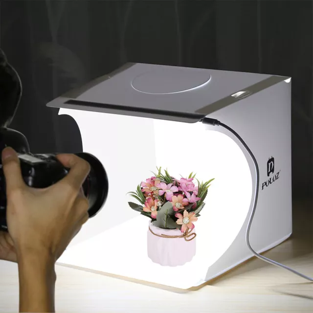 Mini Plegable Estudio de Fotografía Soft Box 2LED Caja de Luz Fondo Fotográfico Kit.di