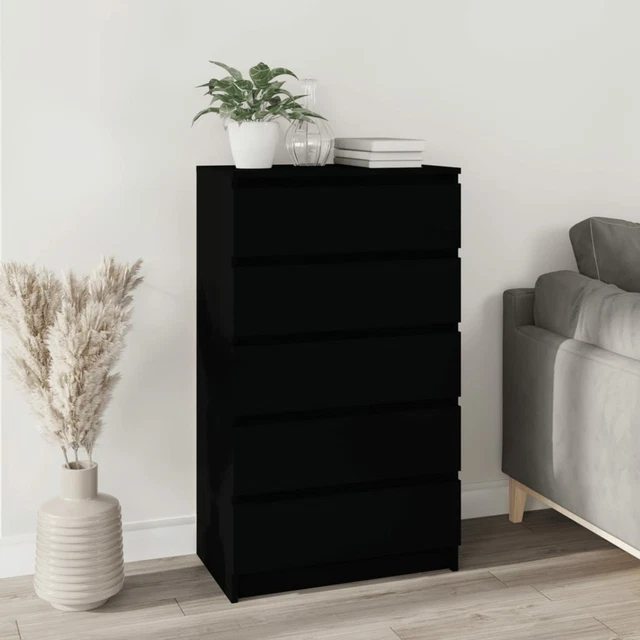Cassettiera Nera 60x36x103  in Legno Y8N7